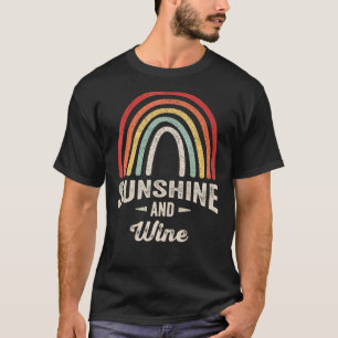 T-shirt Vintage Retro Sunshine Et Vin Boire Été 3