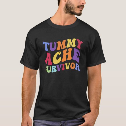 T-shirt Vintage Retro Tummy Ache Survivor (Devant)