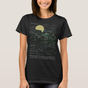 T-shirt Vintage Retro West Virginia Seneca Rocks New River