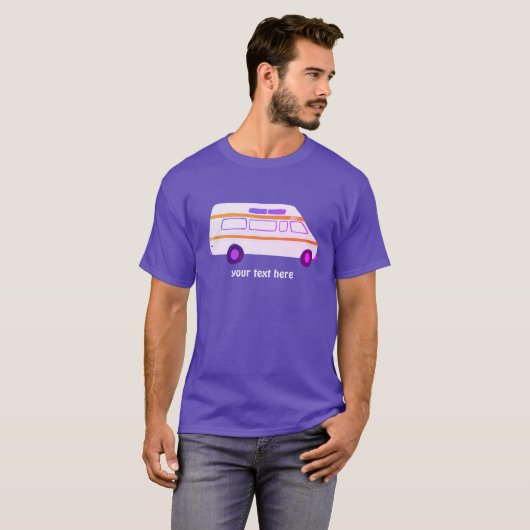 T-shirt Vintage rétroviseur campervan vanlife RV - customi (Devant entier)