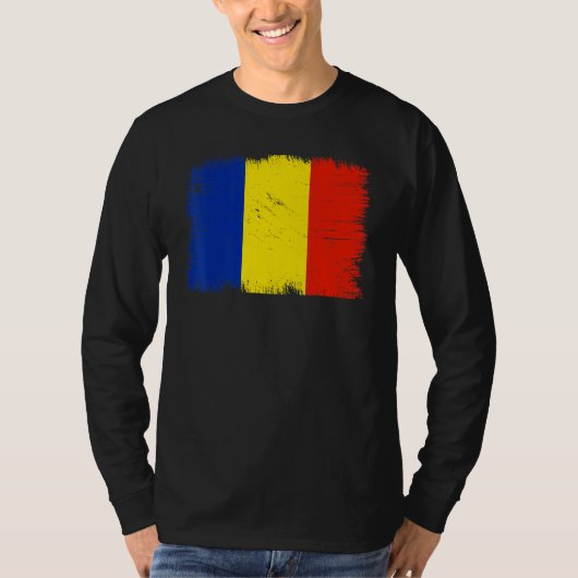 T-shirt Vintage Romania Flag Romanian Independence Day (Devant)