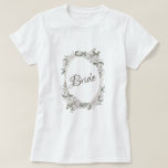 T-shirt Vintage Rose en cerisâtre Or ovale Floral Frame Br<br><div class="desc">Vintage Cerisâtre Blanc Floral & Rose Or Peint Roses et Fleurs. Un look classique et élégant Vintage, et beaucoup de gris, blanc ivoire, or Rose, rose Dusty, vert rose, feuilles et feuillage gris. Avec des éléments floraux peints à la main, des polices de script Vintage classique et un cadre ovale...</div>
