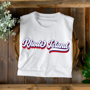 T-shirt Vintage rouge blanc et bleu Rhode Island