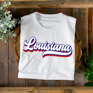 T-shirt Vintage rouge et bleu de Louisiane