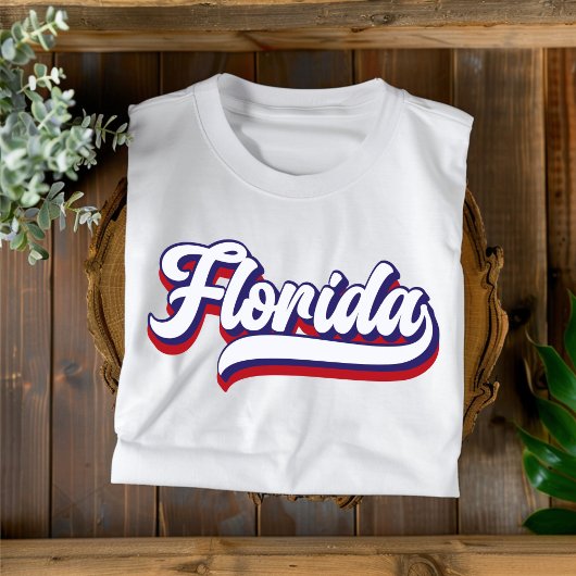 T-shirt Vintage rouge et bleu Floride