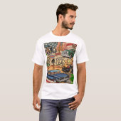 T-shirt Vintage Route 66, affiche nostalgique. (Devant entier)