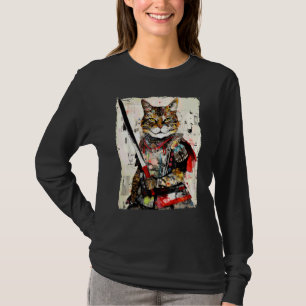 T-shirt Vintage samurai chat tee japonais ninja art urbain