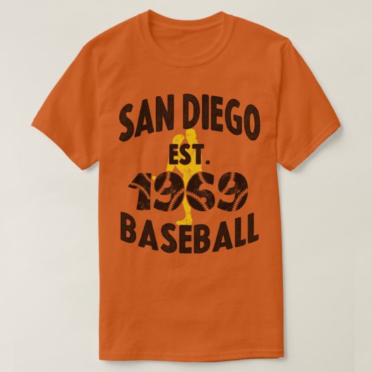 T-shirt Vintage San Diego Baseball Est 1969 (Design devant)
