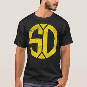T-shirt Vintage San Diego SD Accueil Monogramme Jeu Jour P