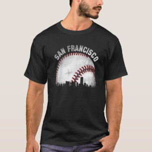 T-shirt Vintage San Francisco Skyline City Baseball 1