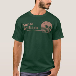 T-shirt Vintage Santa Barbara California Palm Trees CA Ret
