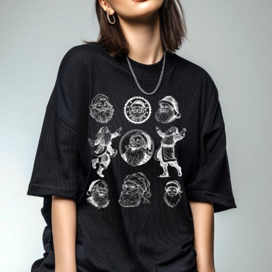 T-shirt Vintage Santa Graphic Women