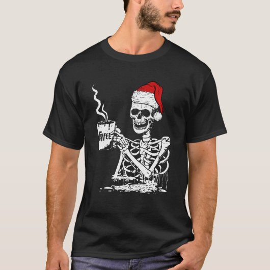 T-shirt Vintage Santa Skeleton (Devant)