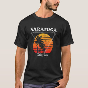 T-shirt Vintage Saratoga Californie Palm Trees CA Retro