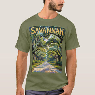T-shirt Vintage Savannah Georgia Van Gogh Style Oak Avenue
