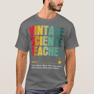 T-shirt Vintage Science Teacher Funny Job Title Birthday W