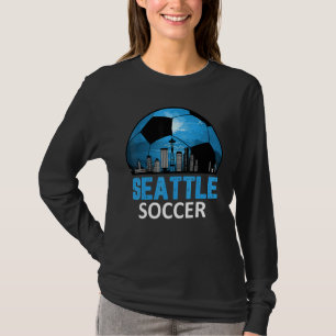 T-shirt Vintage Seattle Cityscape Soccer Pour Hommes Femme