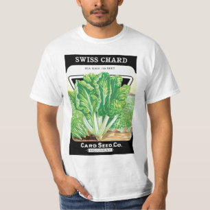 T-shirt Vintage Seed Packet Étiquette Art, Swiss Chard Lég
