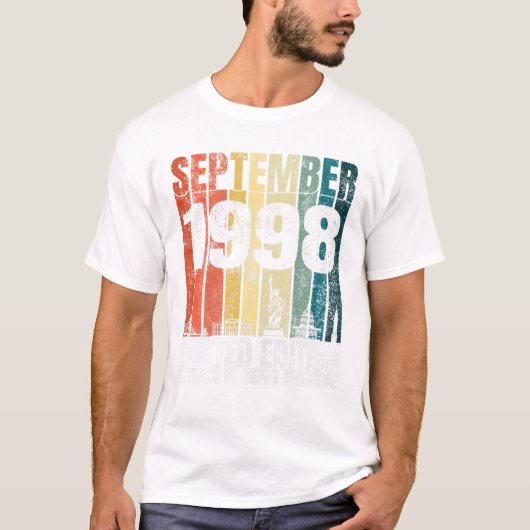 T-shirt Vintage septembre 1998 Anniversaire (Devant)