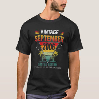 T-shirt Vintage septembre 2006 16e anniversaire garçon