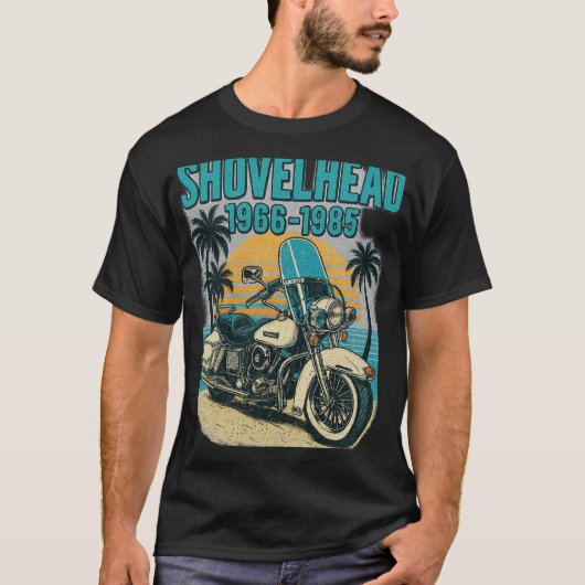 T-shirt Vintage Shovelhead Motorcycle Tee (Devant)