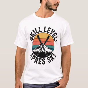 T-Shirt Vintage Ski Alpin Montagne Coucher du Sole