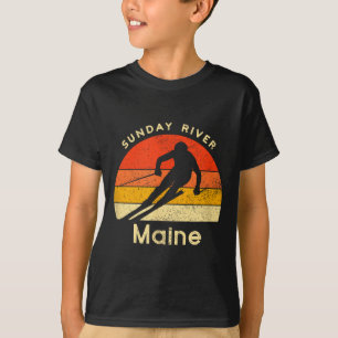 T-shirt Vintage ski sunday rivière maine montagne