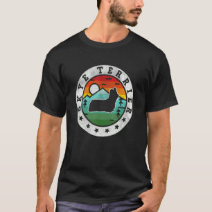 T-shirt Vintage Skye Terrier Retro Chien Maman Papa