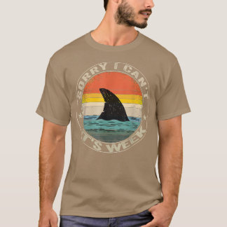 T-shirt Vintage Sorry I Cant Its Week Funny Shark For Mens