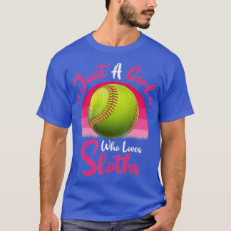 T-shirt Vintage Sport Softball Amateur Juste Une Fille Qui