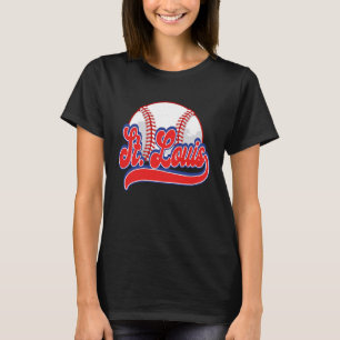T-shirt Vintage St Louis Cityscape Baseball Homme Femmes