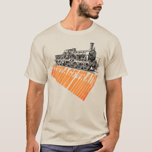 T-shirt Vintage Steam Train Graphic (Devant)