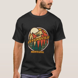 T-shirt Vintage Stevensville Montana Mountain Randonnée So