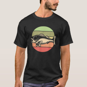 T-shirt Vintage Striper Striper Bassin Pêcheur Drôle