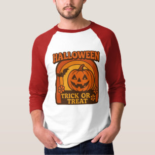 T-shirt Vintage, style années 1970 Halloween citrouille