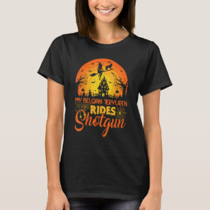 T-shirt Vintage Sunset Belge Tervuren Chien Ride Shotgun H