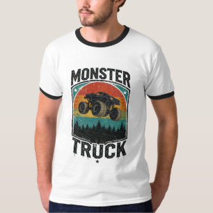 T-Shirt Vintage Sunset Monster Truck pour garçon h
