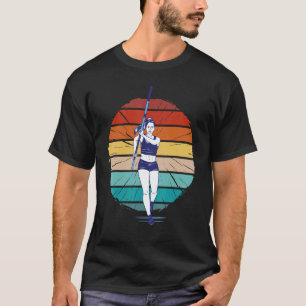 T-shirt Vintage Sunset Pole Vaulter Coureur Athlète Femme