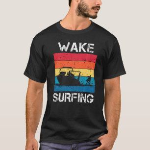 T-shirt Vintage Sunset Rétro Wake Surfing Eau Skier Athl