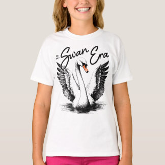 T-shirt Vintage Swan Era Black Print Girl