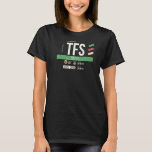 T-shirt Vintage Tenerife TFS Aéroport Code Retro Jour de v