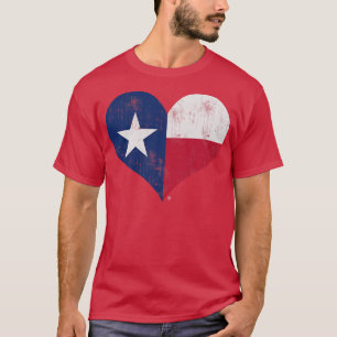 T-shirt Vintage Texas Drapeau Heart Love Home Famille Texa