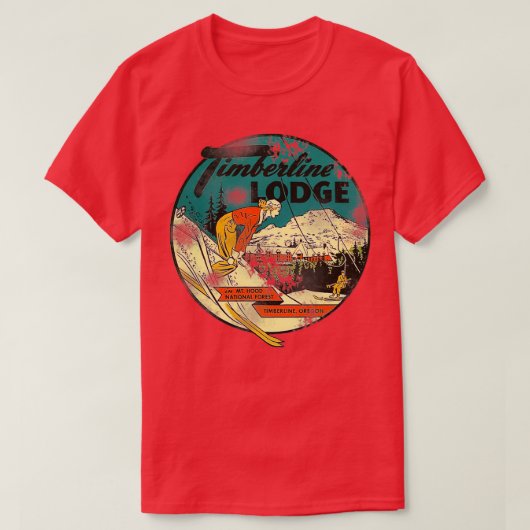 T-shirt Vintage Timberline Lodge Mt Hood (Design devant)