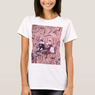 T-shirt Vintage Toile rose Victorien Style Floral