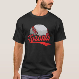 T-shirt Vintage Toronto Cityscape Baseball Pour Hommes Fem