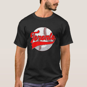 T-shirt Vintage Toronto Cityscape Baseball Pour Hommes Fem