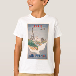 T-shirt Vintage Tour Eiffel Paris Air Travel Publicité