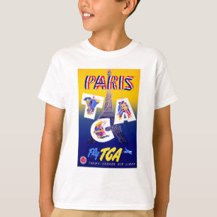 T-shirt Vintage Tour Eiffel Paris Air Travel Publicité