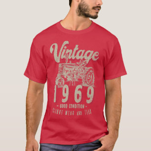 T-shirt Vintage Tracteur Farmer Anniversaire Né En 1969 &