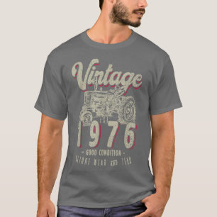 T-shirt Vintage Tracteur Farmer Anniversaire Né En 1976 & 